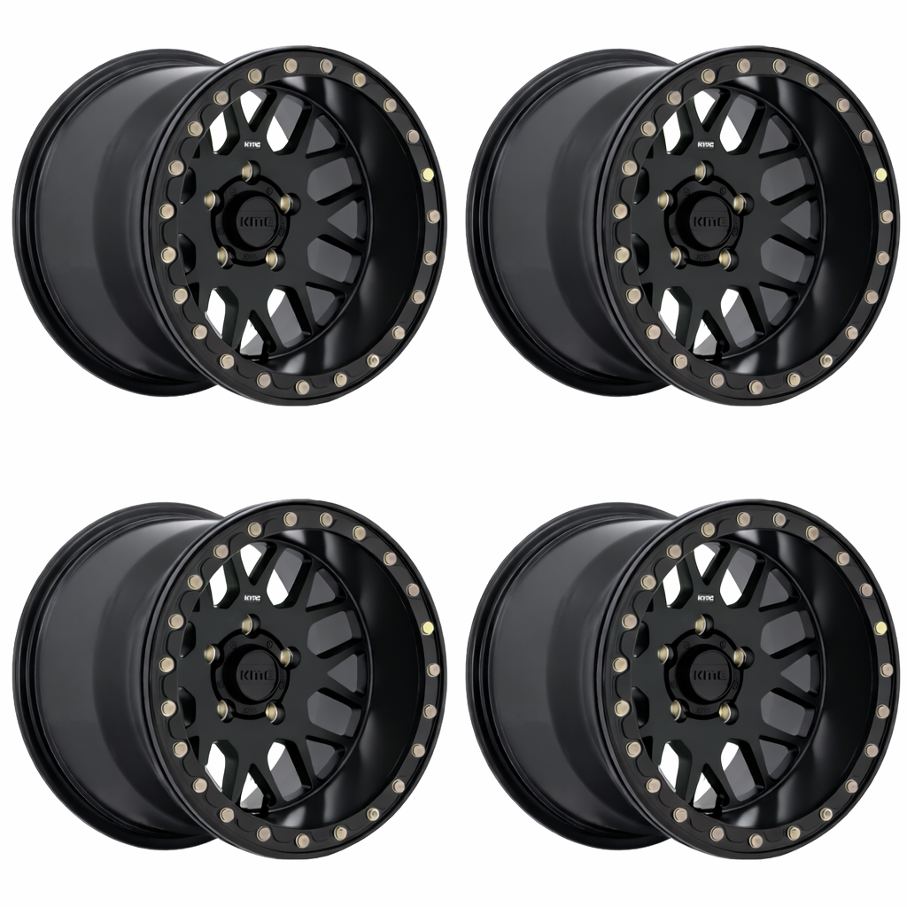 KMC KS235 Grenade Beadlock Wheels (+38mm) 15" Can-Am Commander Maverick Renegade Outlander Defender