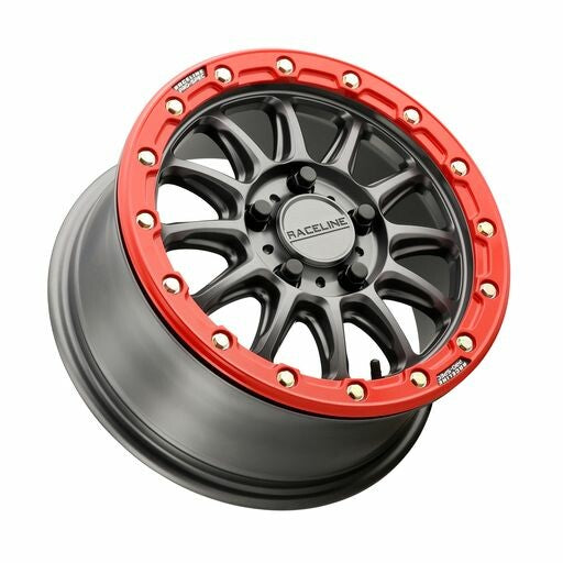 RACELINE ALPHA BDLK 15X7 5/4.5 (+53MM) GUNMETAL/RED